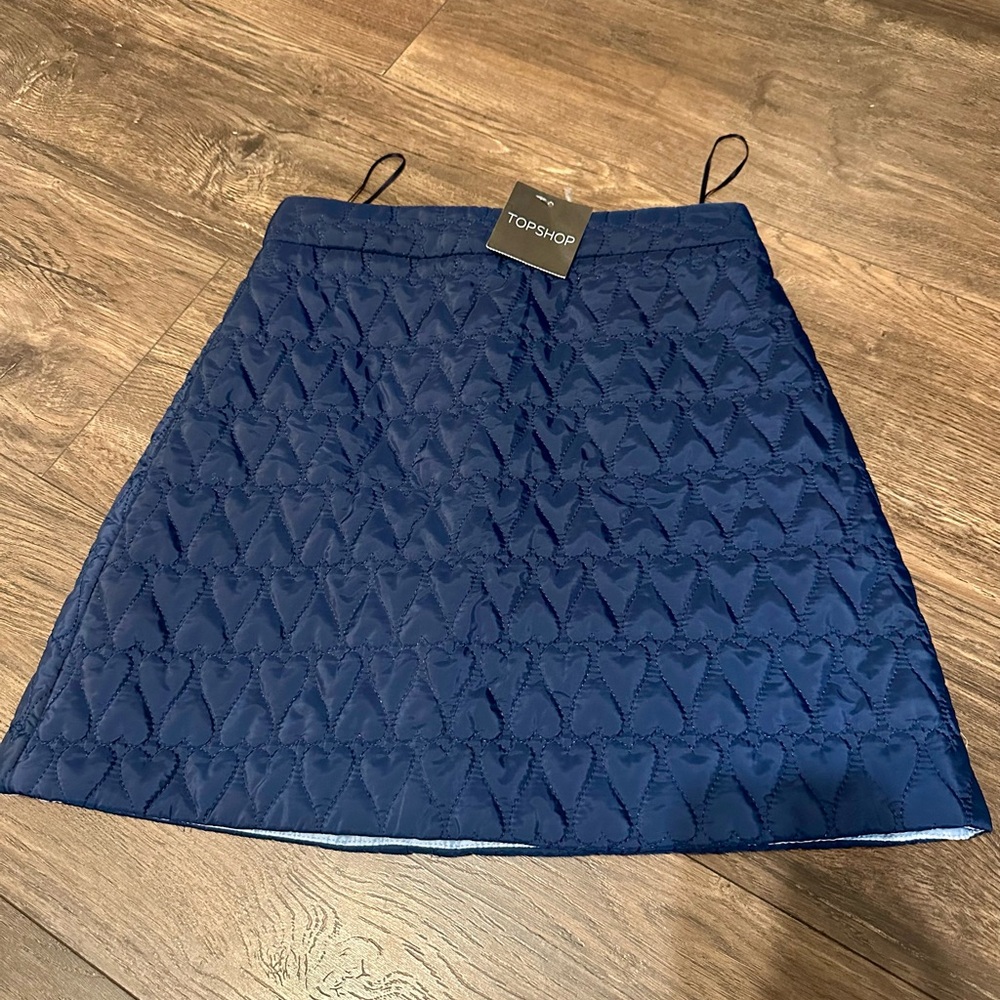 Topshop  navy Blue A-Line Skirt